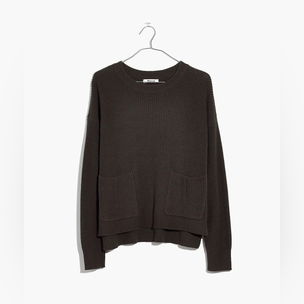 Madewell Patch Pocket Pullover Ribbed Crewneck Sw… - image 1
